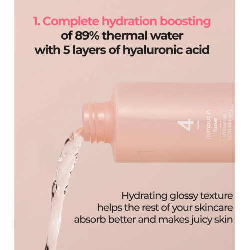 Numbuzin - Tónico hidratante No.4 Hydrating Glow Mineral