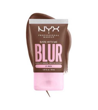 Nyx Professional Makeup - Base de maquillaje difuminadora Bare With Me Blur Skin Tint - 21: Rich