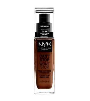 Nyx Professional Makeup - Base de maquillaje fluida Can't Stop won't Stop - CSWSF10.3: Deep Walnut
