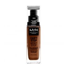 Nyx Professional Makeup - Base de maquillaje fluida Can't Stop won't Stop - CSWSF21: Cocoa