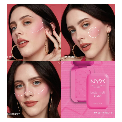 NYX Professional Makeup - Colorete en polvo Buttermelt - 01: My Butta Half