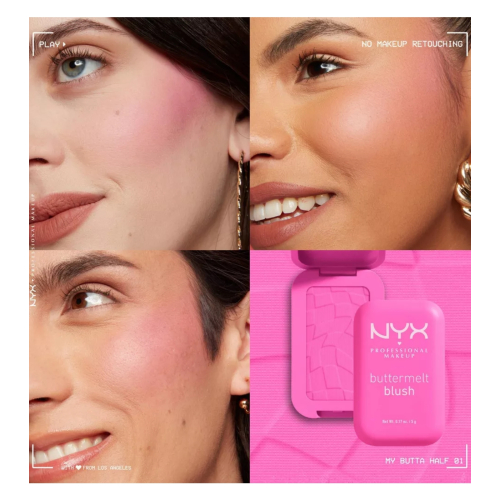 NYX Professional Makeup - Colorete en polvo Buttermelt - 01: My Butta Half