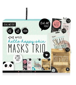 Oh K! - Pack de 3 mascarillas faciales Hello Happy Skin