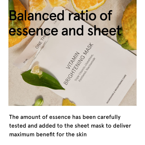 One Thing - Mascarilla facial iluminadora Vitamin Brightening