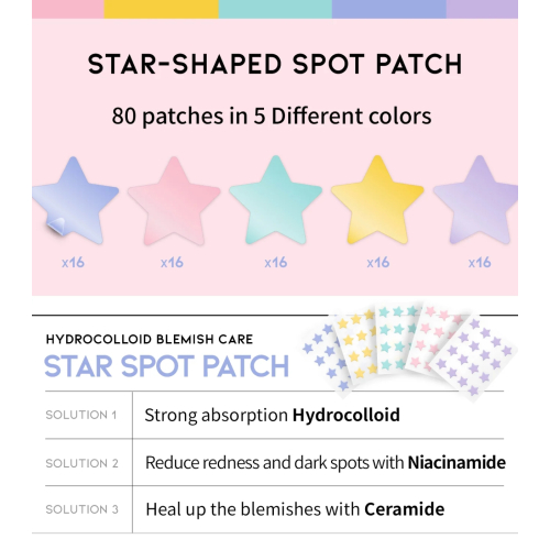 OOTD Beauty - Parches para granos en forma de estrella Star Spot Patch