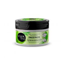 Organic Shop - Discos faciales exfoliantes de limpieza profunda - Aceite de árbol de té y ácido glicólico