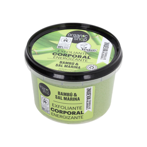 Organic Shop - Exfoliante corporal energizante - Bambú orgánico y sal marina