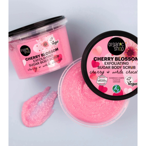 Organic Shop - Exfoliante corporal Cherry Blossom - Cereza y chocolate blanco