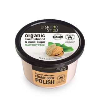 Organic Shop - Exfoliante corporal espumoso - Almendra dulce orgánica y caña de azúcar