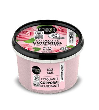 Organic Shop - Exfoliante corporal reafirmante - Rosa orgánica y sal