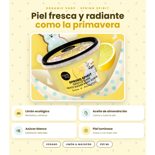 Organic Shop - Exfoliante corporal Spring Spirit - Limón y mazapán