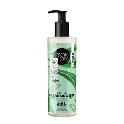 Organic Shop - Gel limpiador suave para todo tipo de pieles - Aloe y Aguacate