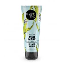 Organic Shop - Mascarilla facial de barro para todo tipo de pieles - Barro marino y Algas