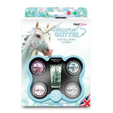 PaintGlow - Kit Gel Glitter para Rostro, cuerpo y uñas - Unicorn