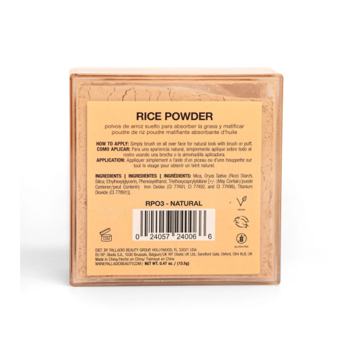Palladio - Polvos sueltos matificantes de arroz - 03: Natural