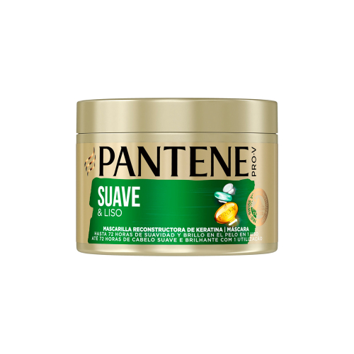 Pantene - Mascarilla reconstructora de keratina Suave & Liso 500 ml