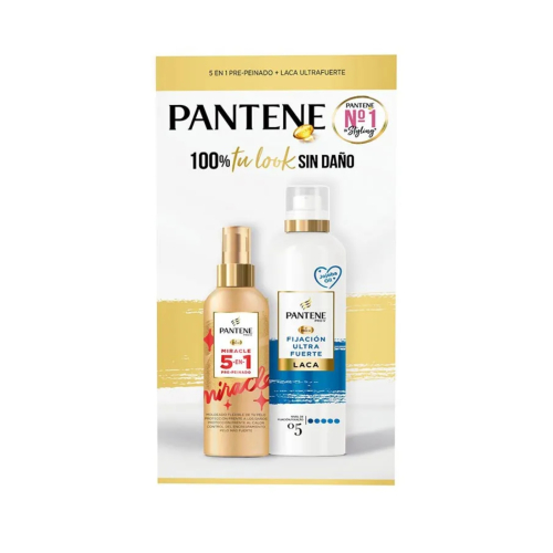 Pantene - Pack 5 en 1 - Pre-peinado + Laca ultrafuerte