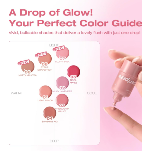 Peripera - Colorete líquido Syrupy Tok Cheek - 001: Light Peach