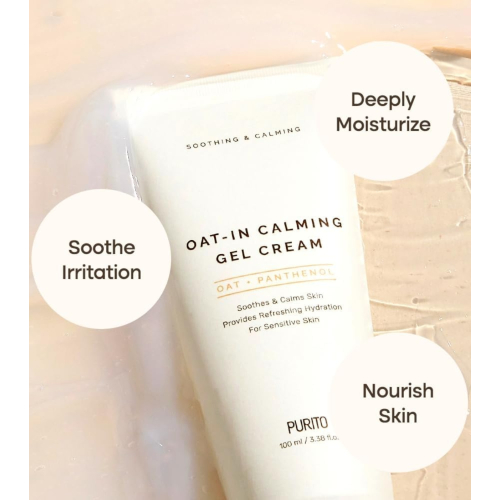 Purito - Crema facial calmante en gel Oat-in + Panthenol