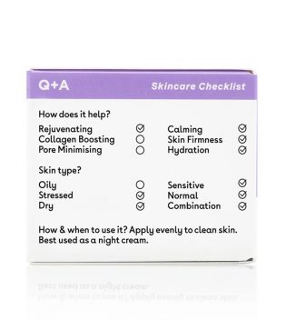 Q+A Skincare - Crema facial calmante de noche con camomila