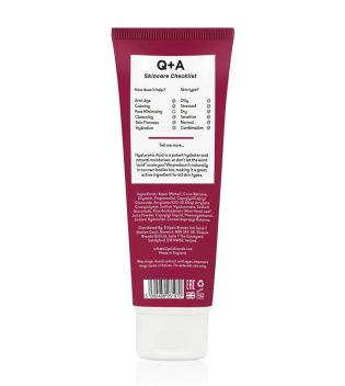Q+A Skincare - Limpiador facial hidratante con ácido hialurónico