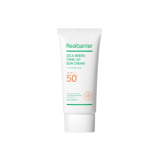 Real Barrier - Protector solar con centella asiática CICA Green Tone-Up SPF 50 PA++++ - Piel sensible y con rojeces