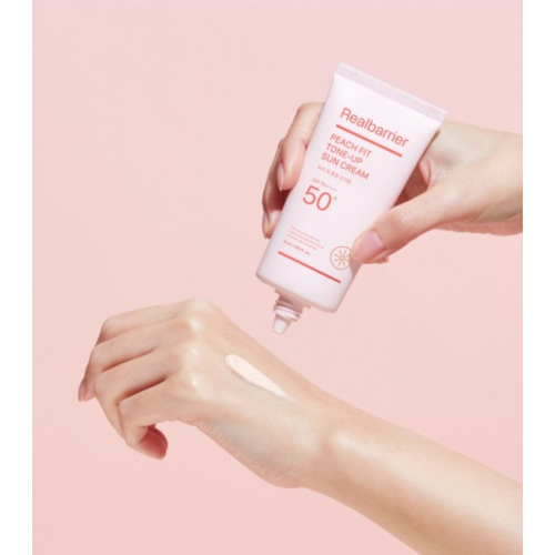 Real Barrier - Protector solar Peach Fit Tone-up SPF 50 PA++++