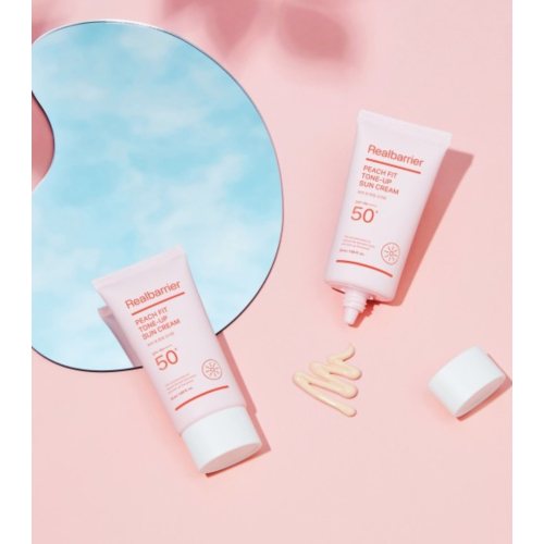 Real Barrier - Protector solar Peach Fit Tone-up SPF 50 PA++++