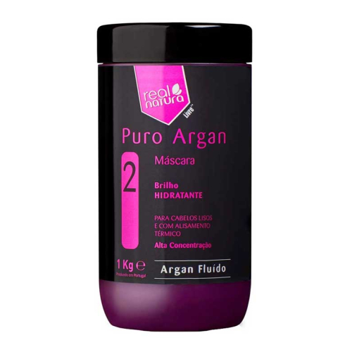 Real Natura - Mascarilla capilar para cabello liso Puro Argan 1kg