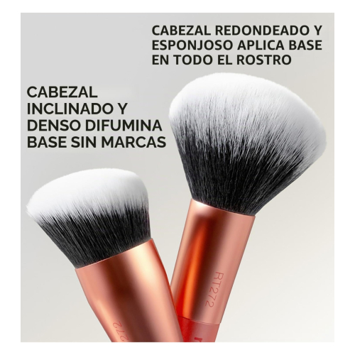 Real Techniques - Brocha doble para base de maquillaje Liquid & Powder - RT272