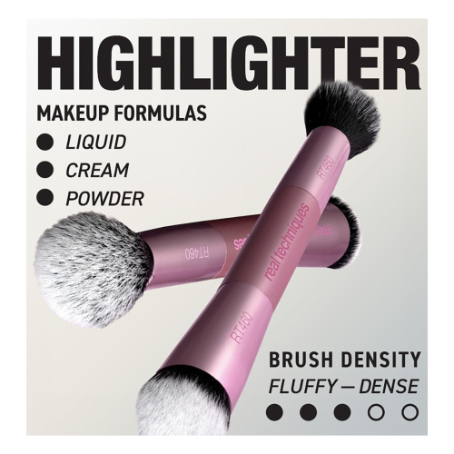 Real Techniques - Brocha doble para iluminador Highlight & Detail