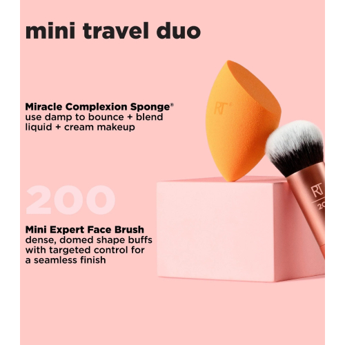Real Techniques - Duo de brocha + esponja Mini Travel