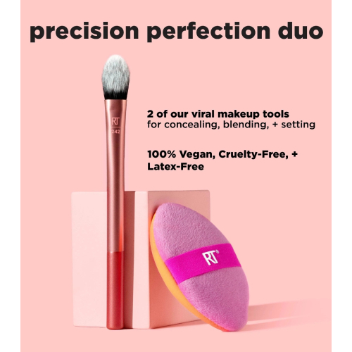Real Techniques - Duo de brocha + esponja Precision Perfection