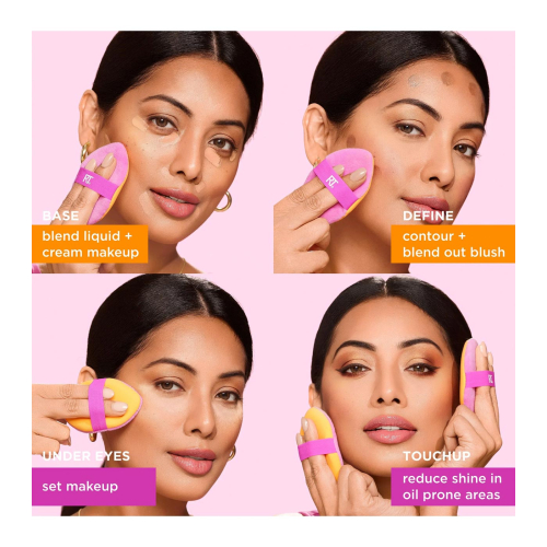 Real Techniques - Borla multiusos de doble cara Miracle 2-in-1 Powder Puff