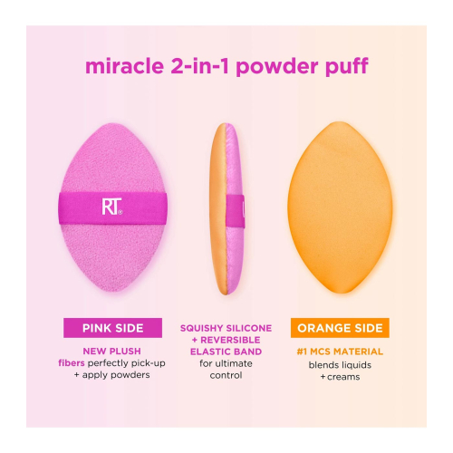 Real Techniques - Borla multiusos de doble cara Miracle 2-in-1 Powder Puff