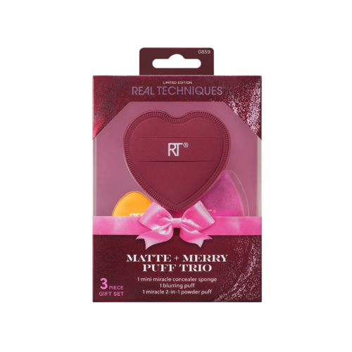 Real Techniques - *Holidays 25* - Set de borlas de maquillaje Matte + Merry Trio