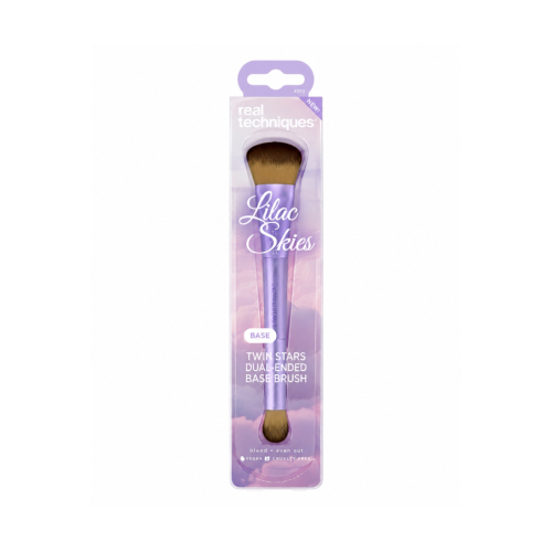 Real Techniques - *Lilac Skies* - Brocha doble para base de maquillaje Twin Stars