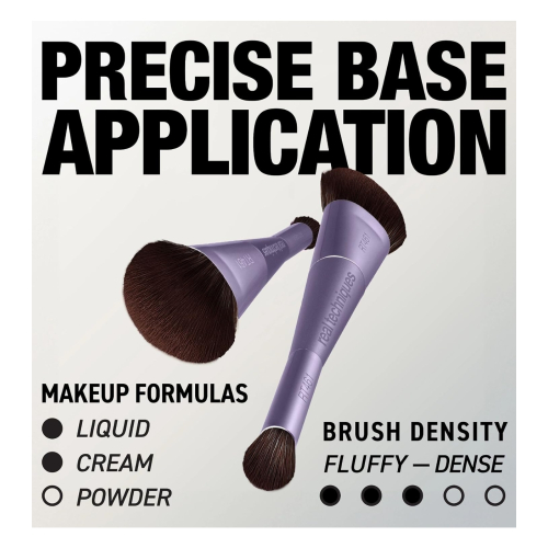 Real Techniques - *Lilac Skies* - Brocha doble para base de maquillaje Twin Stars