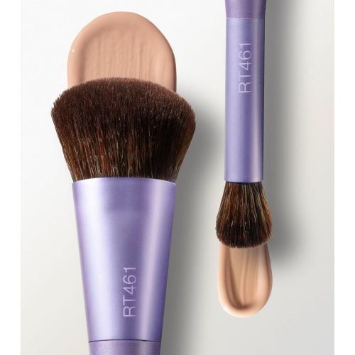 Real Techniques - *Lilac Skies* - Brocha doble para base de maquillaje Twin Stars