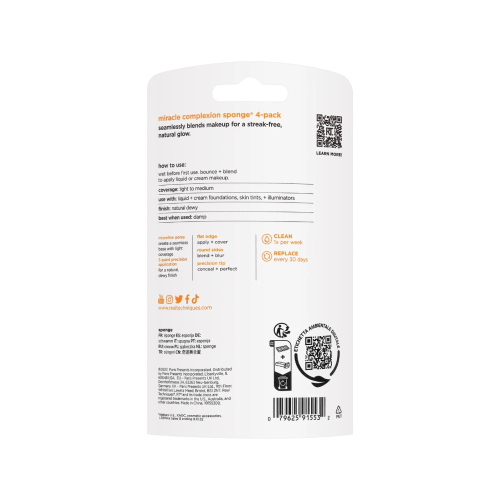 Real Techniques - Pack de 4 esponjas de maquillaje Miracle Complexion