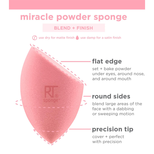 Real Techniques - Pack de esponjas de maquillaje Miracle Powder para polvos
