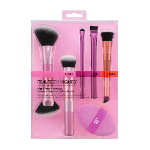 Real Techniques - Set de brochas de ojos y rostro Big Blends Energy