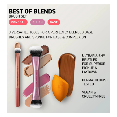 Real Techniques - Set de brochas y esponja Best of Blends