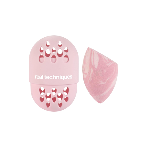 Real Techniques - *Sweet Tooth* - Esponja de maquillaje + funda Batter up Base