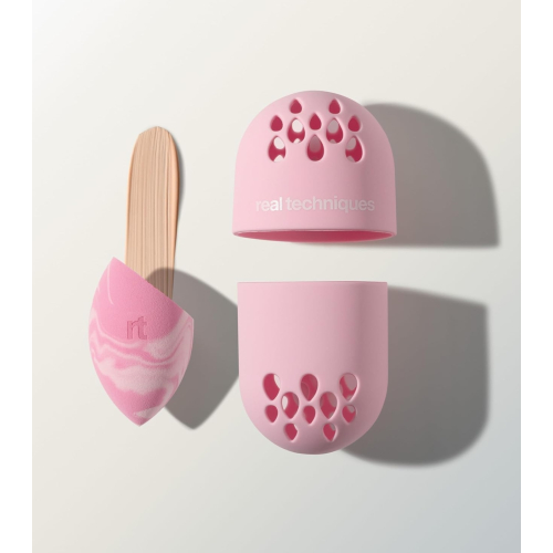 Real Techniques - *Sweet Tooth* - Esponja de maquillaje + funda Batter up Base