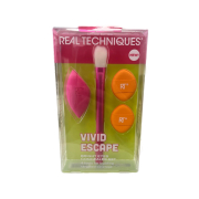 Real Techniques - *Vivid Escape* - Set brocha + esponja + 2 puff