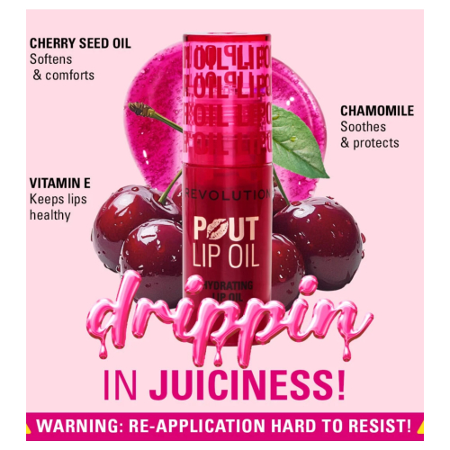 Revolution - Aceite labial Pout Lip - Cherry Red