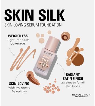 Revolution - Base de maquillaje Skin Silk Serum Foundation - F2