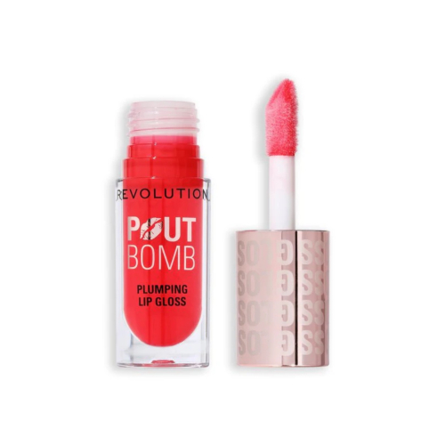 Revolution - Brillo de labios voluminizador Pout Bomb - Cherry Sheer Red