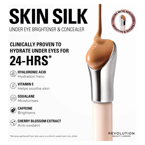 Revolution - Corrector iluminador de ojeras Skin Silk - Dark Orange